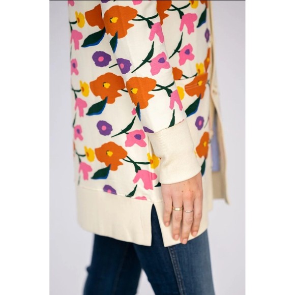 Evy's Tree Vivie in Bright Floral Sweatshirt Cardigan Sweater Size Large L - Picture 4 of 16